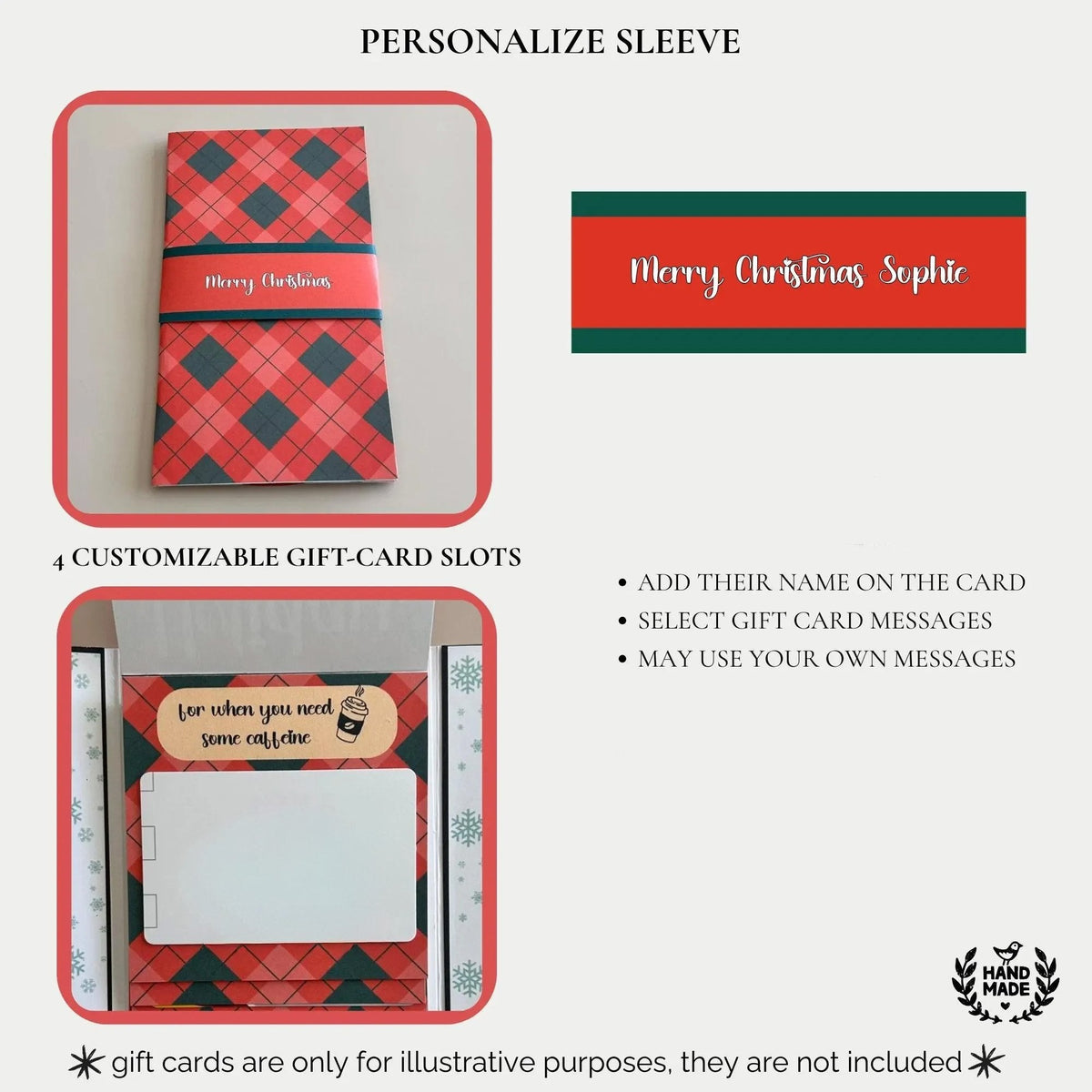 🎁LAST DAY 50% OFF - 🎄 Handmade Merry Christmas Gift Card Holder💖