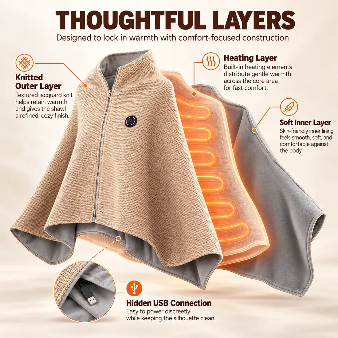 🔥 Christmas Sale — 50% OFF! ❄️ Stay Warm All Winter — Portable Electric Heated Blanket Shawl