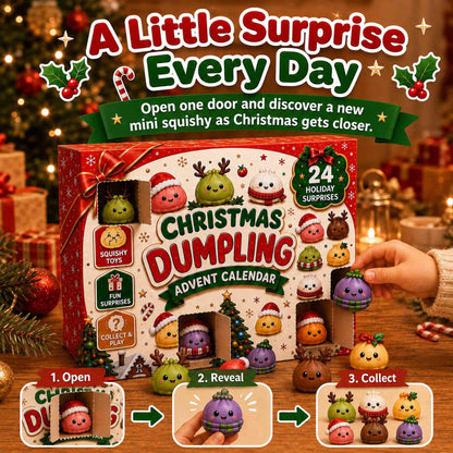 2026 Christmas Advent Calendar, 24 Days Mini Squishy Toys, Kawaii Dumpling Surprise Countdown Design, Christmas Gift for Girls/Boys