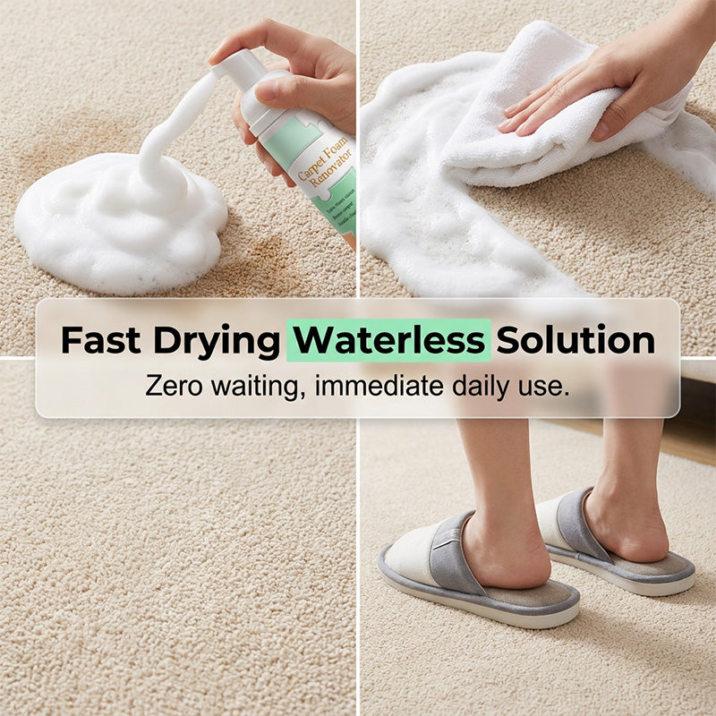 🏆 Last Day Special Price ! 🔥Buy 1 Get 1 Free🎁Waterless Carpet Foam Stain Remover with Towel